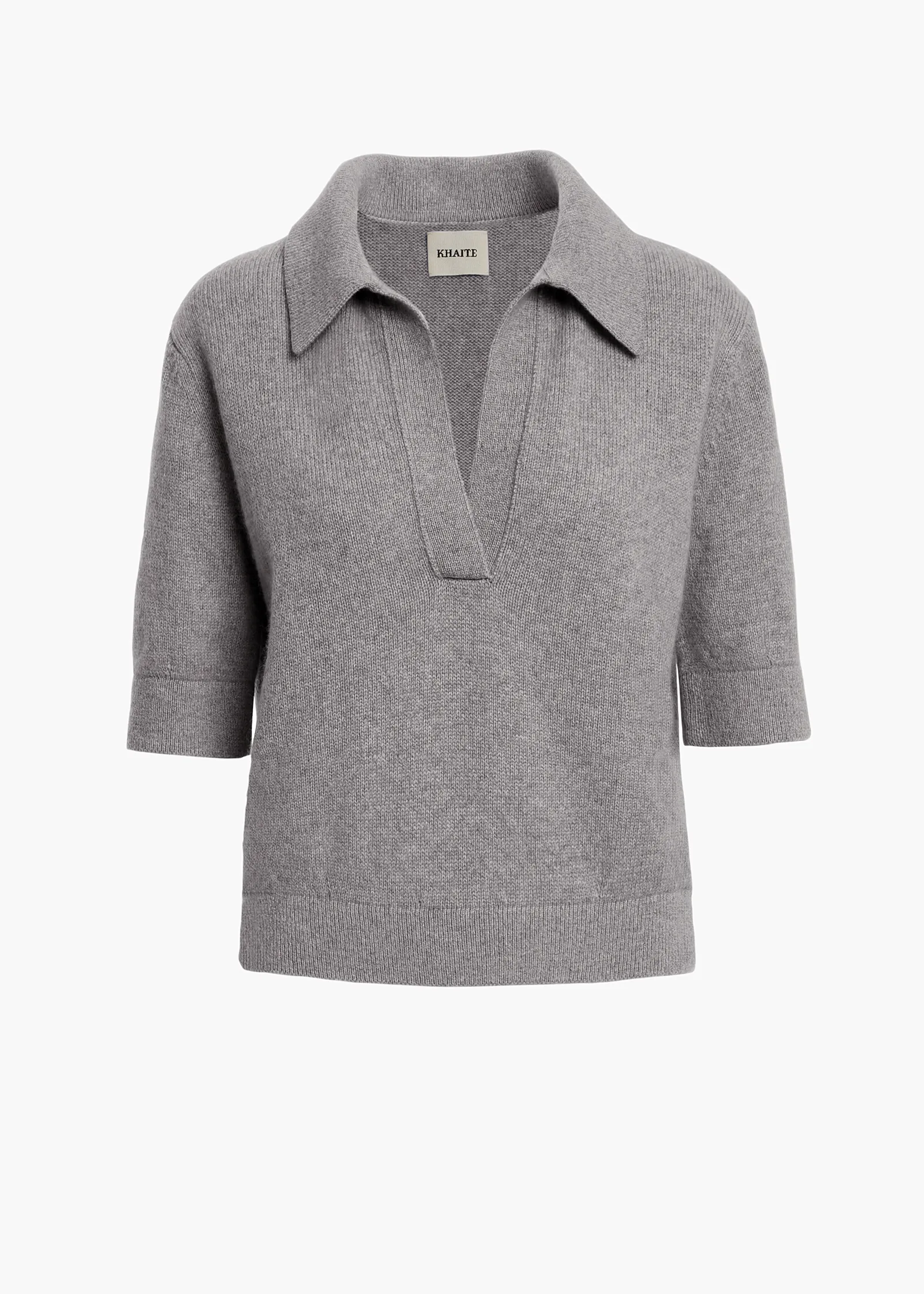 Khaite Knitwear-Shrunken Jo Sweater in Warm Grey
