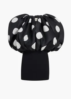 Khaite Dresses-Siel Dress in Black with Large White Dots