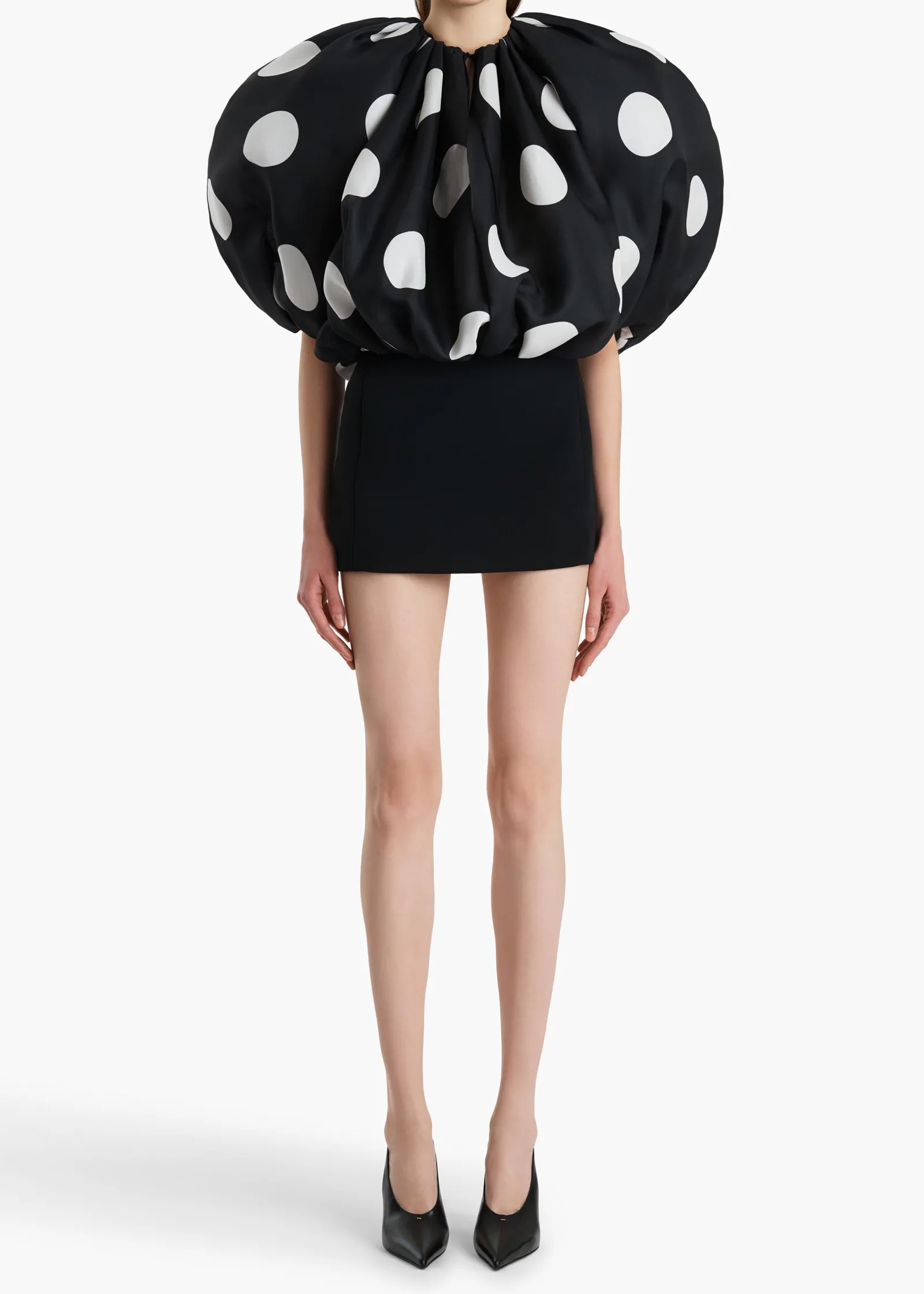 Khaite Dresses-Siel Dress in Black with Large White Dots