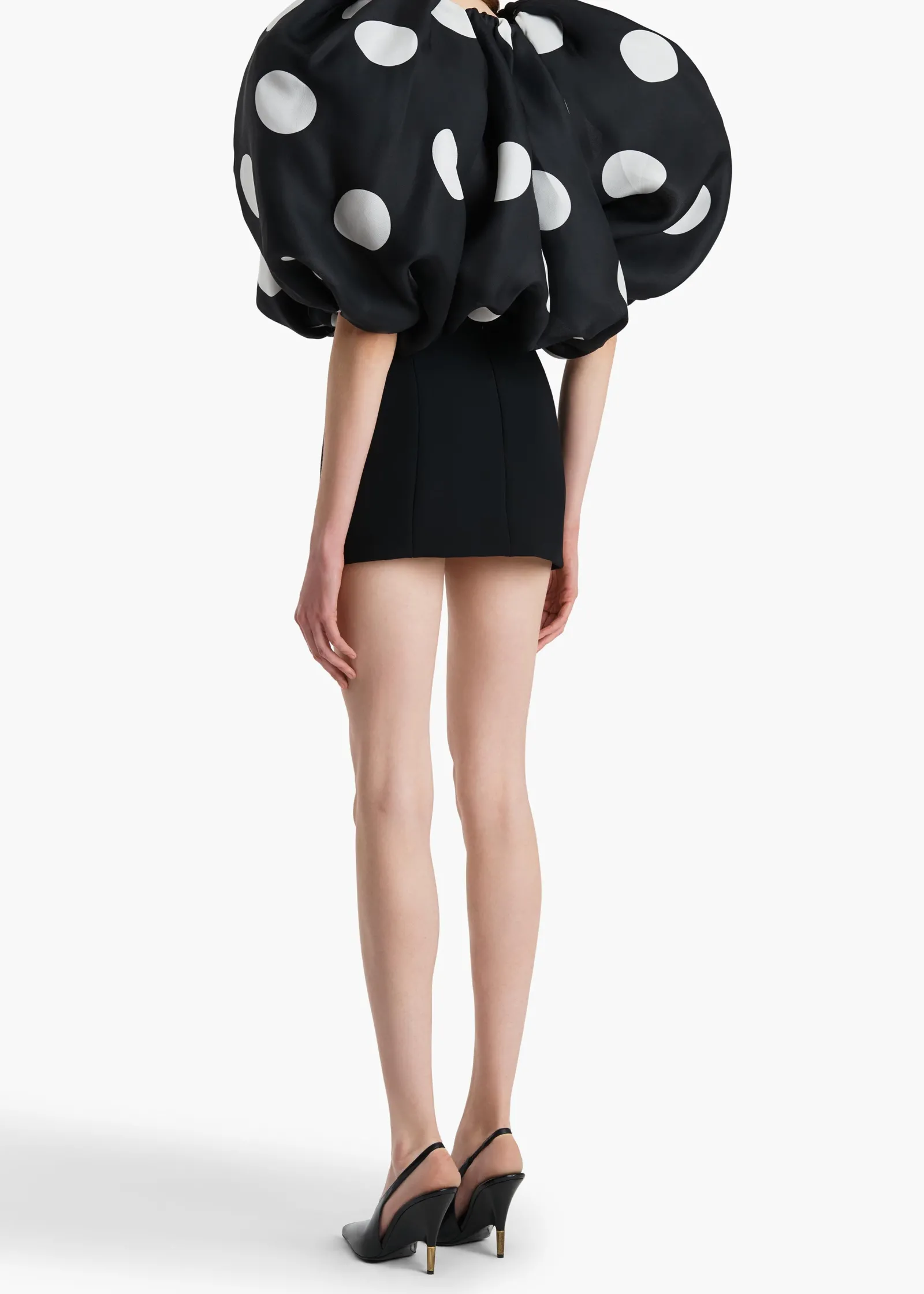Khaite Dresses-Siel Dress in Black with Large White Dots