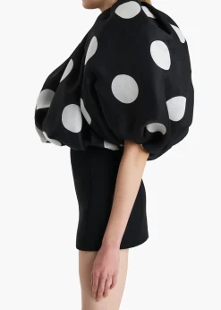 Khaite Dresses-Siel Dress in Black with Large White Dots