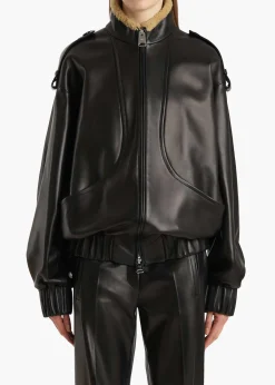 Khaite Leather|Outerwear & Coats-Sigi Jacket in Black Leather