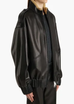 Khaite Leather|Outerwear & Coats-Sigi Jacket in Black Leather
