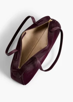 Khaite Shoulder Bags-Simona Shoulder Bag in Eggplant Haircalf