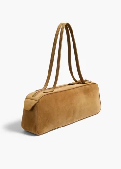 Khaite Shoulder Bags-Simona Shoulder Bag in Mud Suede