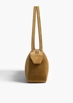 Khaite Shoulder Bags-Simona Shoulder Bag in Mud Suede