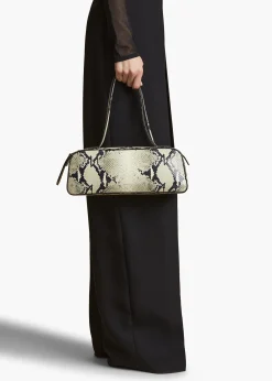 Khaite Shoulder Bags-Simona Shoulder Bag in Natural Python-Embossed Leather