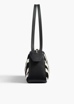 Khaite Shoulder Bags-Simona Shoulder Bag in Zebra Print Haircalf