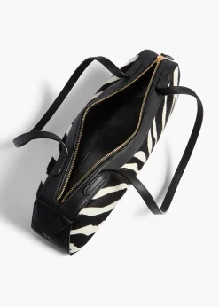 Khaite Shoulder Bags-Simona Shoulder Bag in Zebra Print Haircalf
