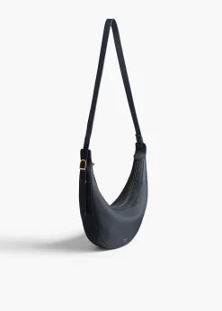 Khaite Crossbody Bags-Small Augustina Crossbody Bag in Midnight Pebbled Leather