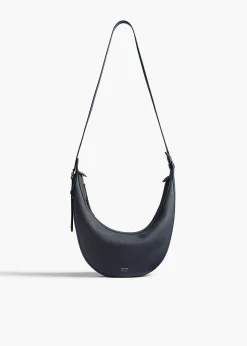 Khaite Crossbody Bags-Small Augustina Crossbody Bag in Midnight Pebbled Leather
