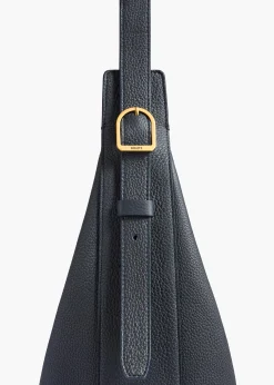 Khaite Crossbody Bags-Small Augustina Crossbody Bag in Midnight Pebbled Leather