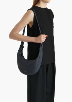 Khaite Crossbody Bags-Small Augustina Crossbody Bag in Midnight Pebbled Leather