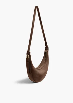 Khaite Crossbody Bags-Small Augustina Crossbody Bag in Cedar Suede