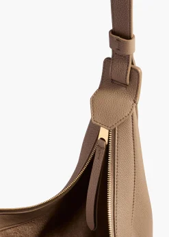 Khaite Crossbody Bags-Small Augustina Crossbody Bag in Mokka Pebbled Leather