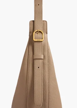 Khaite Crossbody Bags-Small Augustina Crossbody Bag in Mokka Pebbled Leather