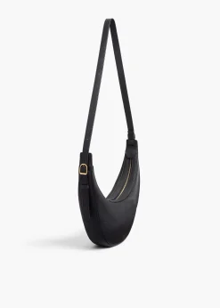 Khaite Crossbody Bags-Small Augustina Crossbody Bag in Black Pebbled Leather