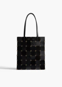 Khaite Totes-Small Emma Tote in Black Haircalf Multi Leather