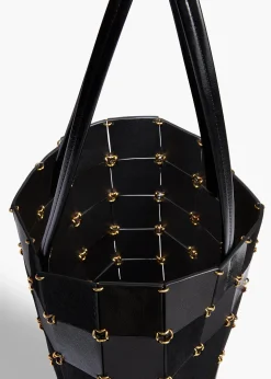 Khaite Totes-Small Emma Tote in Black Haircalf Multi Leather