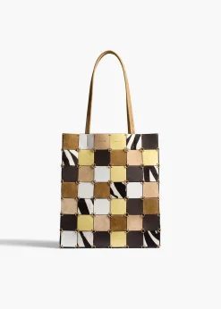 Khaite Totes-Small Emma Tote in Powder Multi Leather