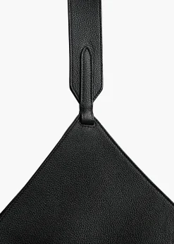 Khaite Totes-Small Lotus Tote in Black Pebbled Leather