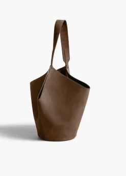 Khaite Totes-Small Lotus Tote in Cedar Suede