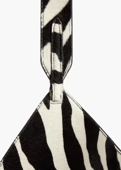 Khaite Totes-Small Lotus Tote in Zebra Print Haircalf and Black Suede