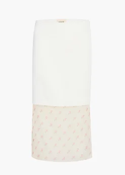 Khaite Skirts & Shorts-Sybil Skirt in Chalk with Ditsy Rose Print
