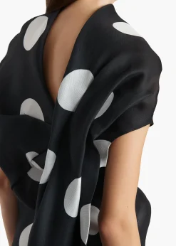 Khaite Dresses-Tatia Dress in Black with White Large Dots