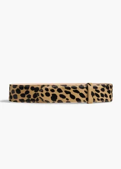 Khaite Belts-Theo Waist Belt in Hyena Print Haircalf