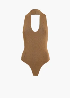 Khaite Shirts & Tops-Toto Bodysuit in Carob