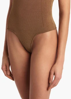 Khaite Shirts & Tops-Toto Bodysuit in Carob