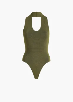 Khaite Shirts & Tops-Toto Bodysuit in Olive