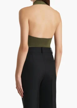 Khaite Shirts & Tops-Toto Bodysuit in Olive