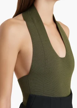 Khaite Shirts & Tops-Toto Bodysuit in Olive