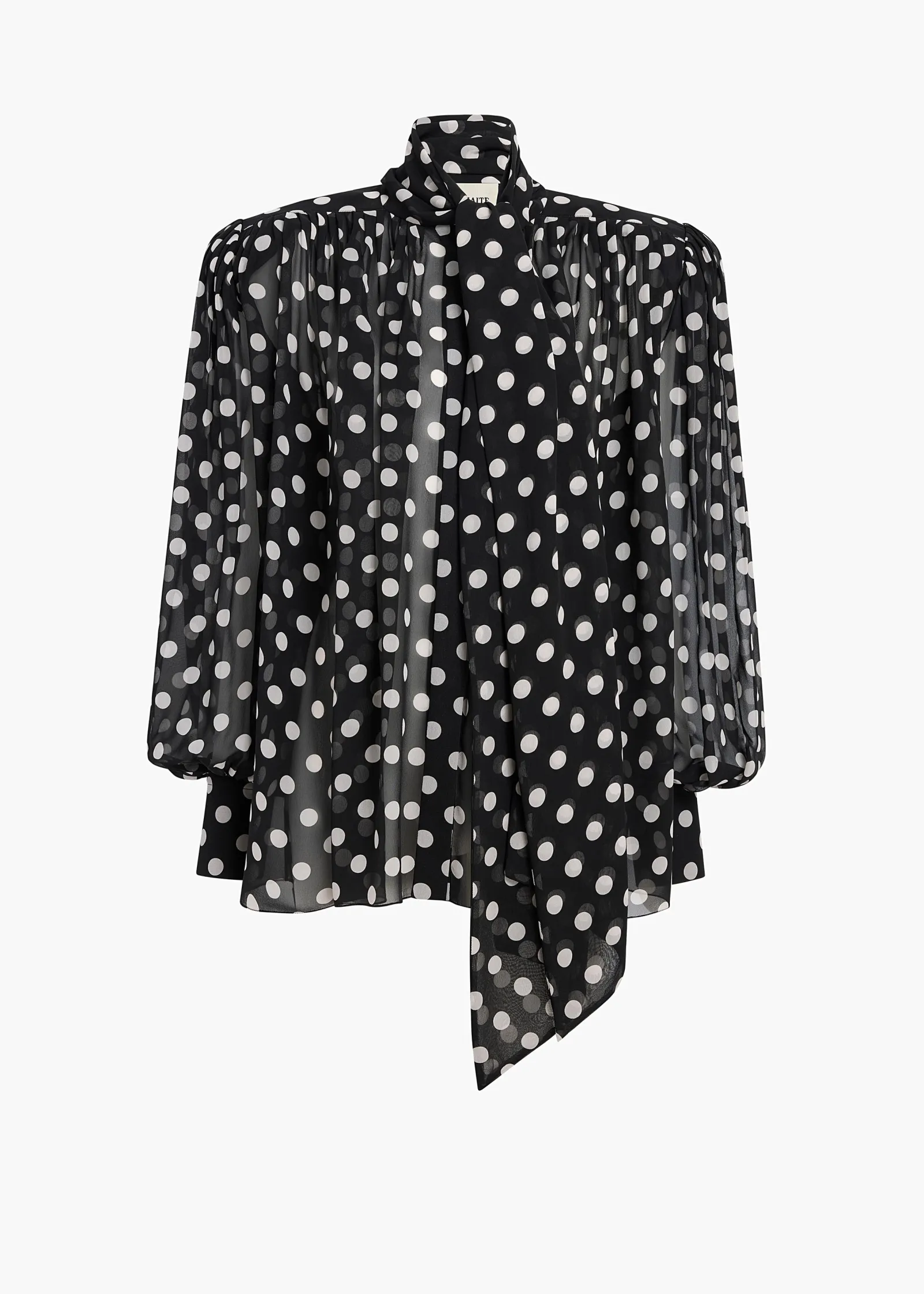 Khaite Shirts & Tops-Vali Top in Black with White Dots