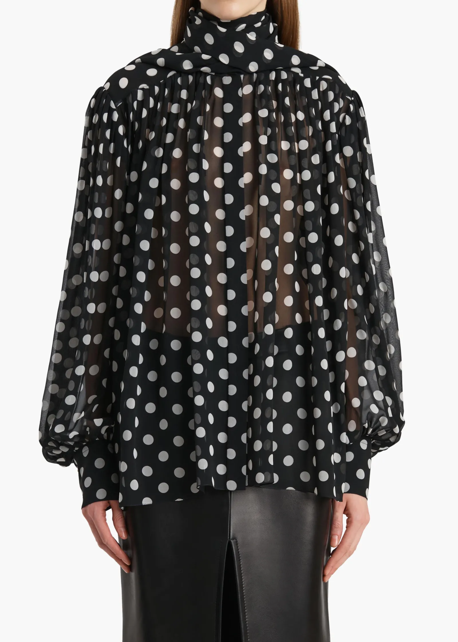 Khaite Shirts & Tops-Vali Top in Black with White Dots