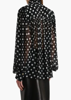 Khaite Shirts & Tops-Vali Top in Black with White Dots