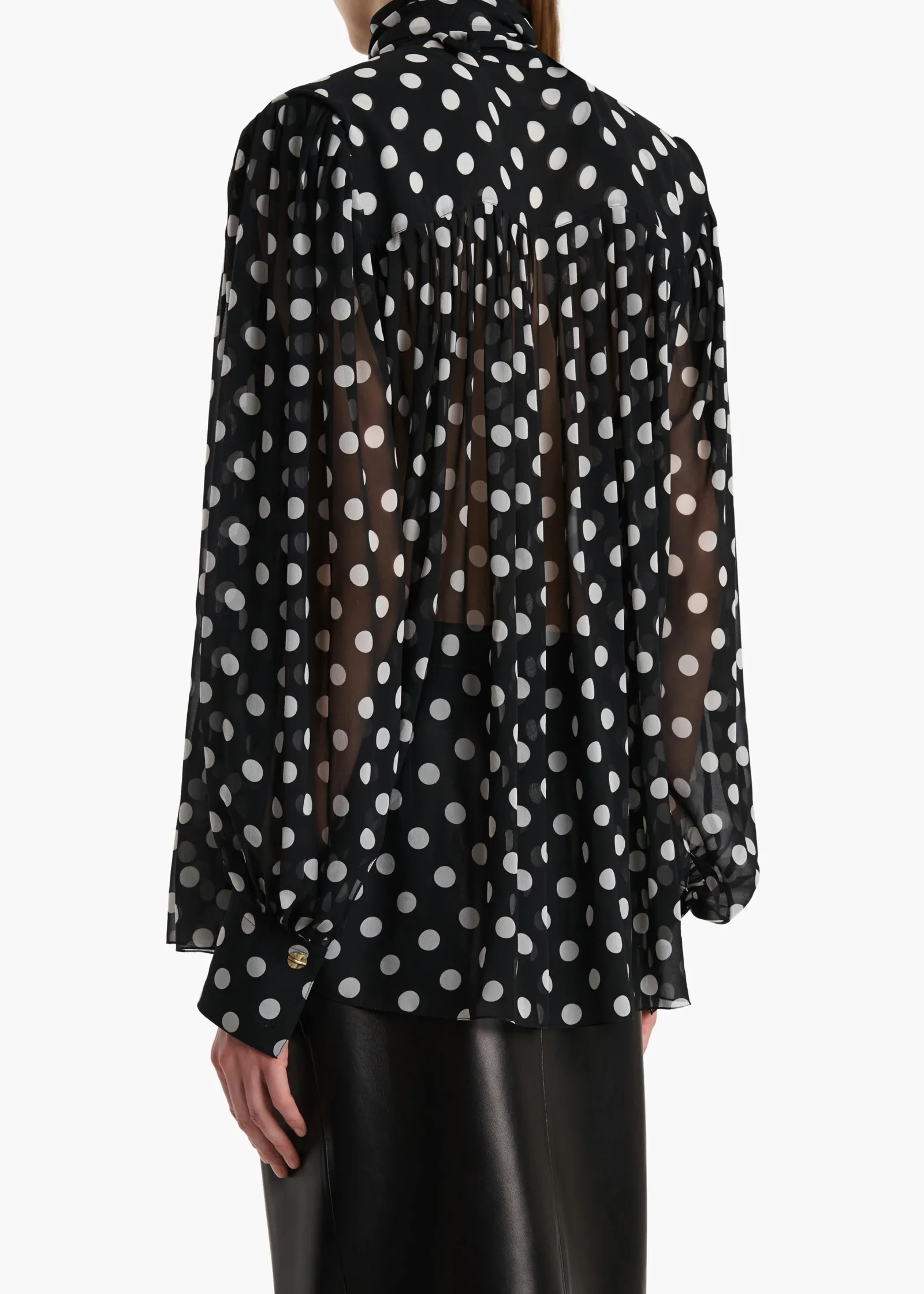 Khaite Shirts & Tops-Vali Top in Black with White Dots