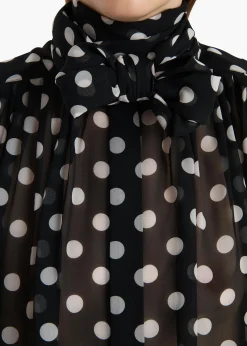 Khaite Shirts & Tops-Vali Top in Black with White Dots