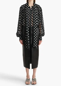 Khaite Shirts & Tops-Vali Top in Black with White Dots