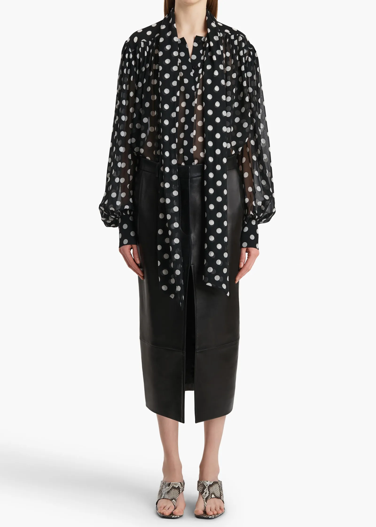 Khaite Shirts & Tops-Vali Top in Black with White Dots