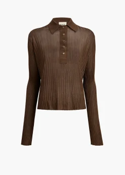 Khaite Shirts & Tops-Vin Top in Bark