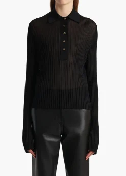 Khaite Shirts & Tops-Vin Top in Black