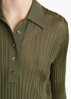 Khaite Shirts & Tops-Vin Top in Olive