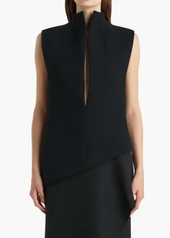 Khaite Leather|Shirts & Tops-Von Top in Black