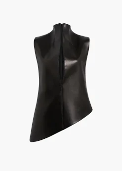 Khaite Leather|Shirts & Tops-Von Top in Black Leather