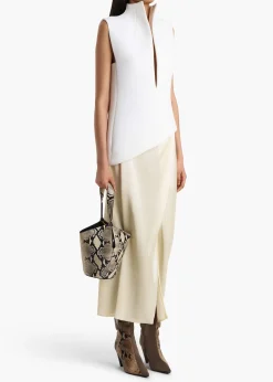 Khaite Leather|Shirts & Tops-Von Top in Chalk