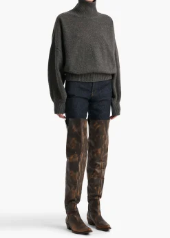 Khaite Knitwear-Willem Sweater in Stone