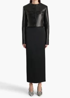 Khaite Leather|Skirts & Shorts-Winton Skirt in Black